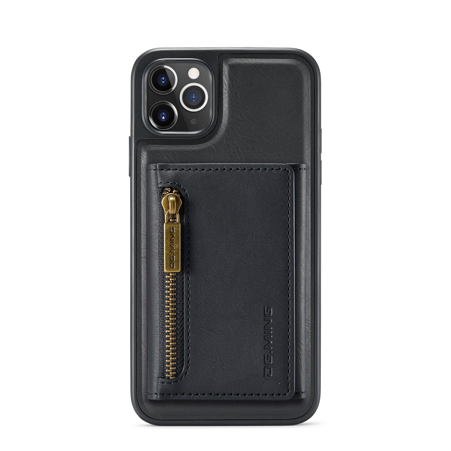 Pochette Portefeuille Détachable en Cuir Rétro Noir pour iPhone 17/16/15/14/13/12/ Pro Max avec Fonction Magnétique et Charge Sans Fil