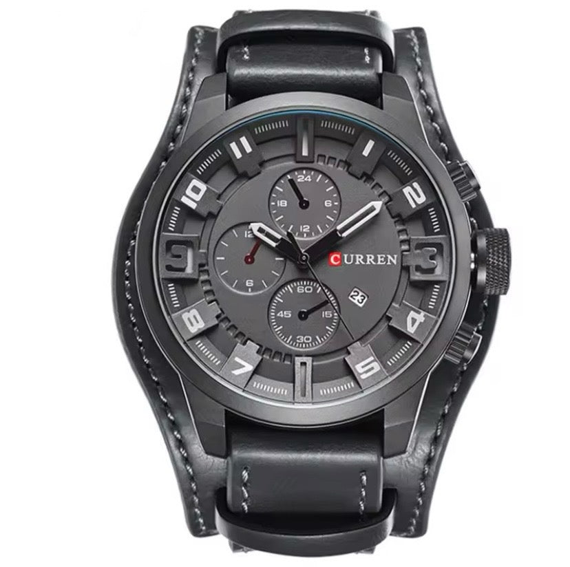 Montre CURREN 8225 Cuir Noir pour Homme