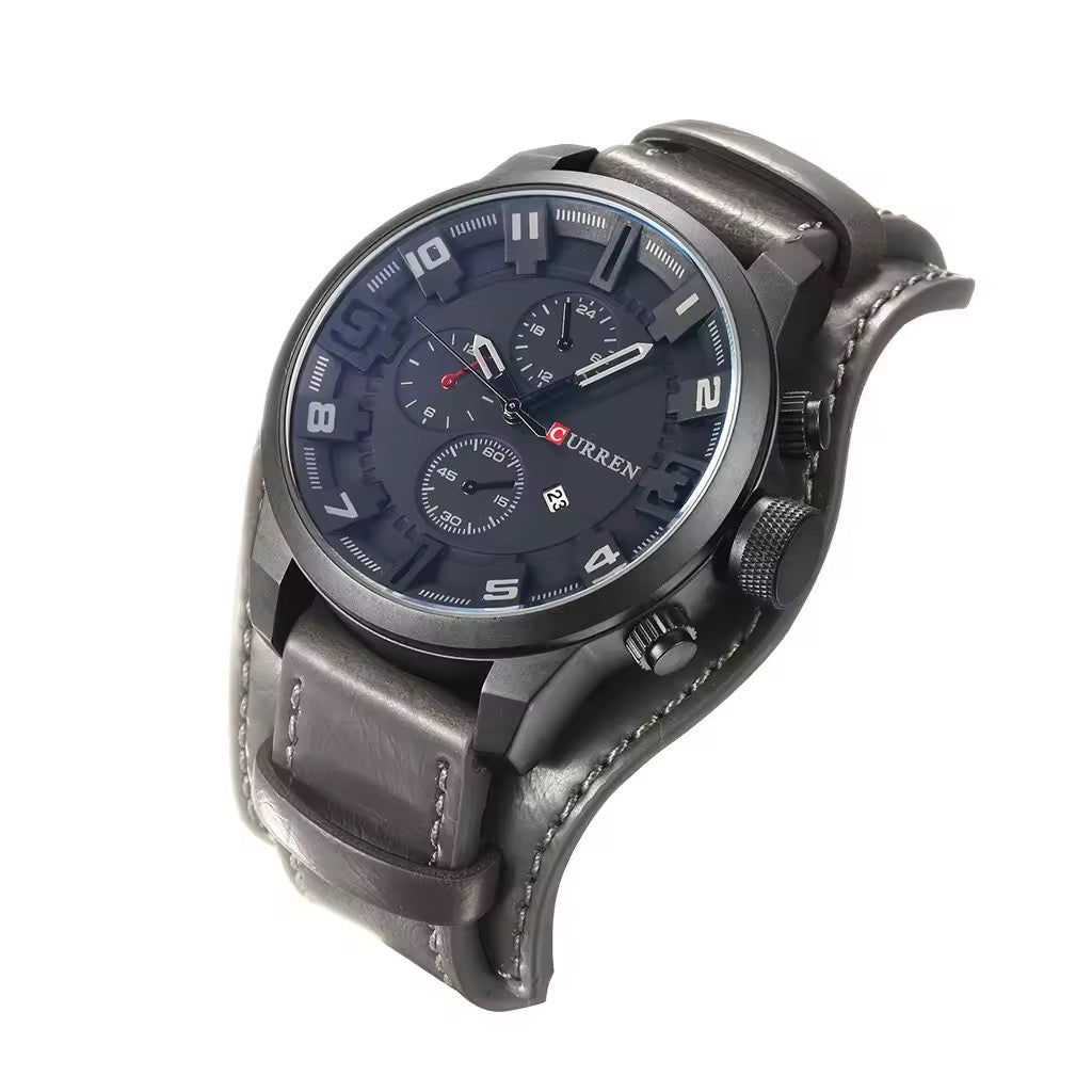 Montre CURREN 8225 Cuir Noir pour Homme