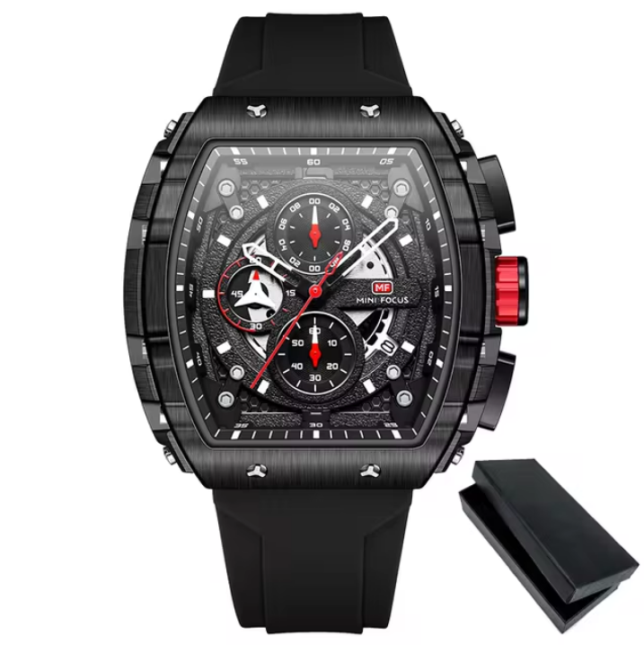 Montre Chronographe Sportive pour Hommes MINI FOCUS - Design Avant-Gardiste avec Bracelet en Silicone