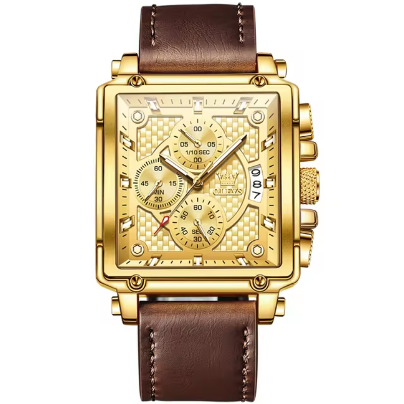 Montre Dorée de Luxe pour Hommes OLEVS - Chronographe Étanche et Lumineux