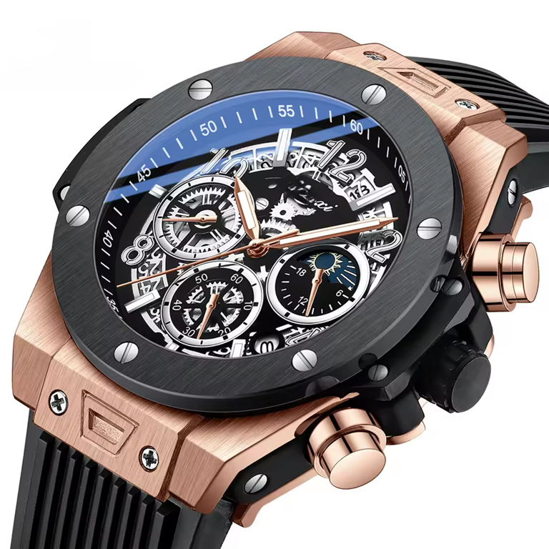 Montre Chronographe Sport Homme Chenxi – Étanche, Lumineuse, Bracelet en Silicone