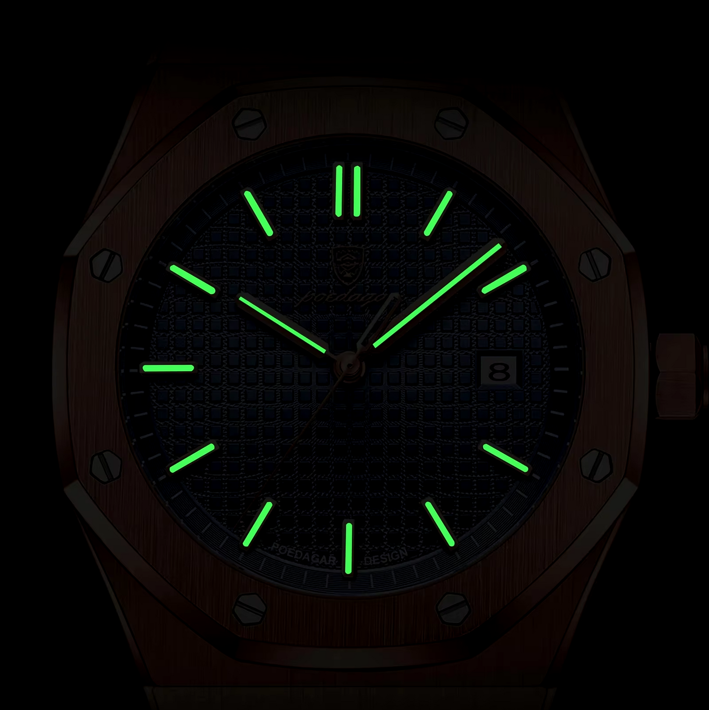 Montre POEDAGAR pour homme - Montre à quartz classique en acier inoxydable, étanche, tendance et originale