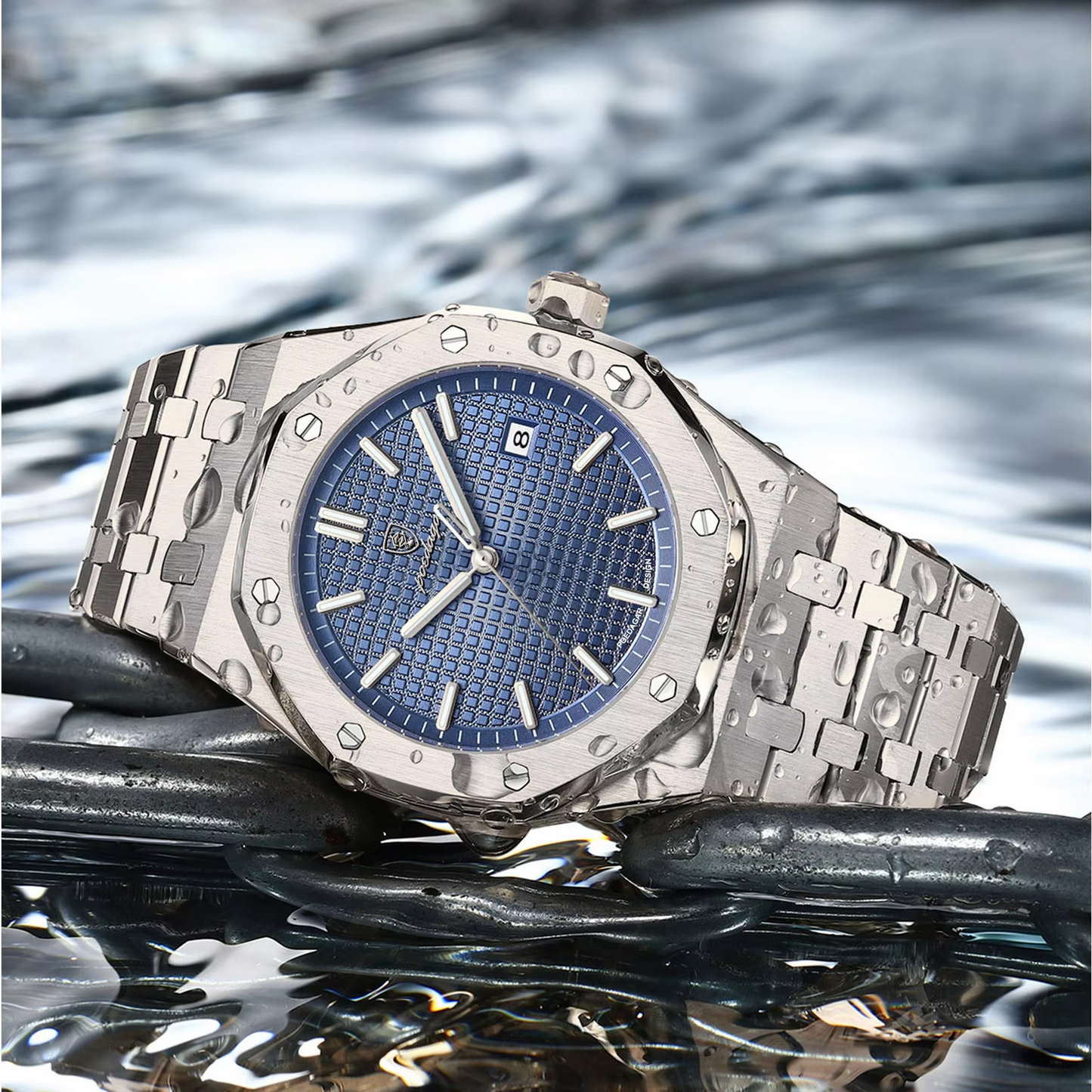 Montre POEDAGAR pour homme - Montre à quartz classique en acier inoxydable, étanche, tendance et originale
