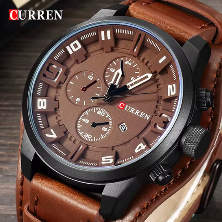 Montre CURREN 8225 Cuir Marron pour Homme