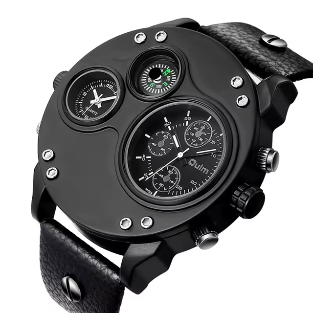 OULM 3741 Montre Militaire – Grand Cadran et Bracelet en Cuir