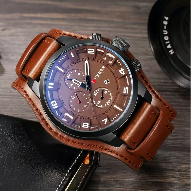 Montre CURREN 8225 Cuir Marron pour Homme