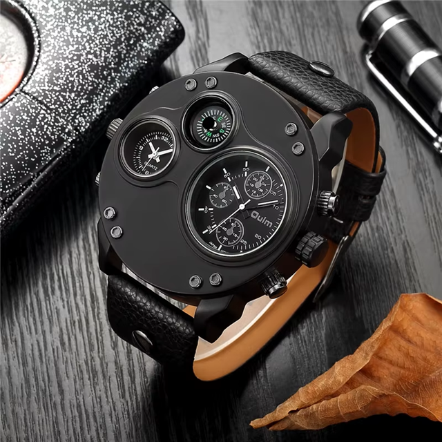 OULM 3741 Montre Militaire – Grand Cadran et Bracelet en Cuir