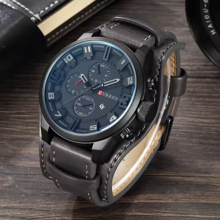 Montre CURREN 8225 Cuir Noir pour Homme