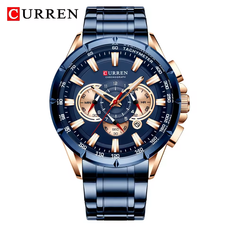 Montre Habillée CURREN 8363 Bleu – Performance et Élégance Sportive