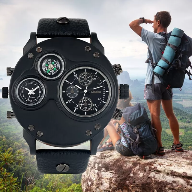 OULM 3741 Montre Militaire – Grand Cadran et Bracelet en Cuir