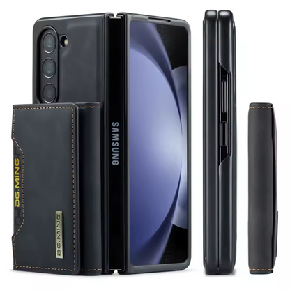 Étui Portefeuille Détachable en Cuir Noir Magnétique pour Samsung Galaxy Z Fold 4 à 7