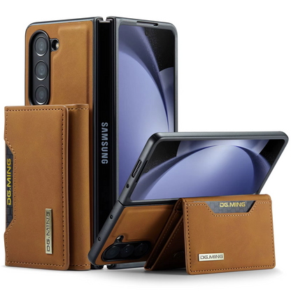 Étui Portefeuille Détachable en Cuir Marron Magnétique pour Samsung Galaxy Z Fold 4 à 7