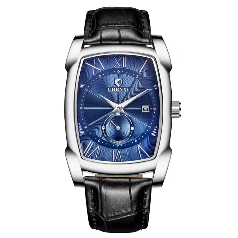 Montre de Luxe CHENXI - Noire-Bleue - Design Décontracté avec Cadran Lumineux et Calendrier