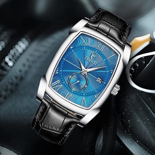 Montre de Luxe CHENXI - Noire-Bleue - Design Décontracté avec Cadran Lumineux et Calendrier