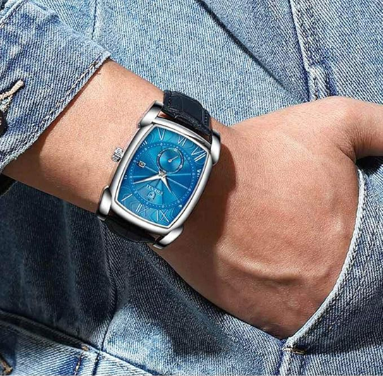 Montre de Luxe CHENXI - Noire-Bleue - Design Décontracté avec Cadran Lumineux et Calendrier