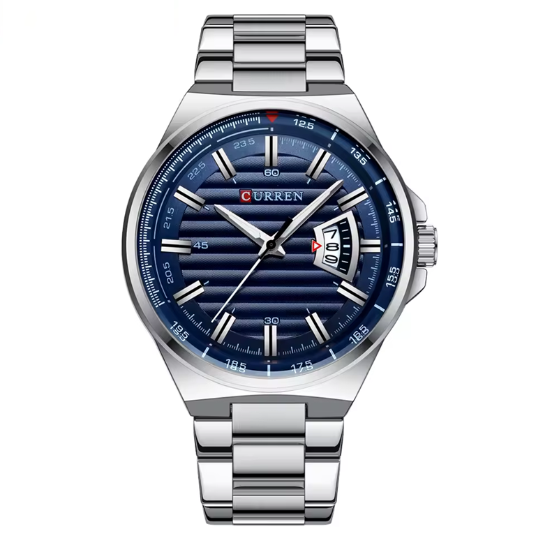 Montre Homme CURREN 8375 – Acier Inoxydable Argenté & Élégance Moderne