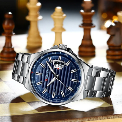 Montre Homme CURREN 8375 – Acier Inoxydable Argenté & Élégance Moderne