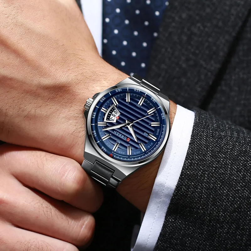 Montre Homme CURREN 8375 – Acier Inoxydable Argenté & Élégance Moderne