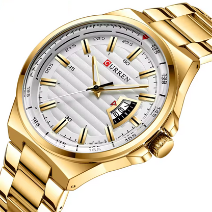 Montre Homme CURREN 8375 – Acier Inoxydable Doré & Élégance Moderne