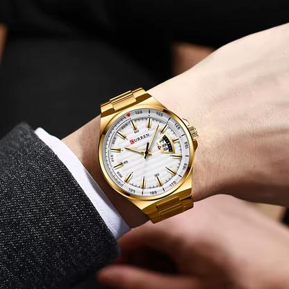 Montre Homme CURREN 8375 – Acier Inoxydable Doré & Élégance Moderne