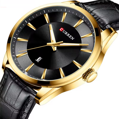 Montre Homme CURREN 8365 - Noir -  Élégance Classique & Précision Quartz