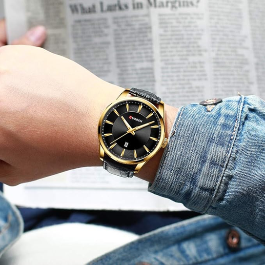 Montre Homme CURREN 8365 - Noir -  Élégance Classique & Précision Quartz