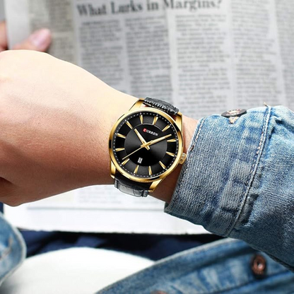 Montre Homme CURREN 8365 - Noir -  Élégance Classique & Précision Quartz