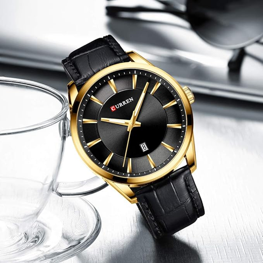 Montre Homme CURREN 8365 - Noir -  Élégance Classique & Précision Quartz