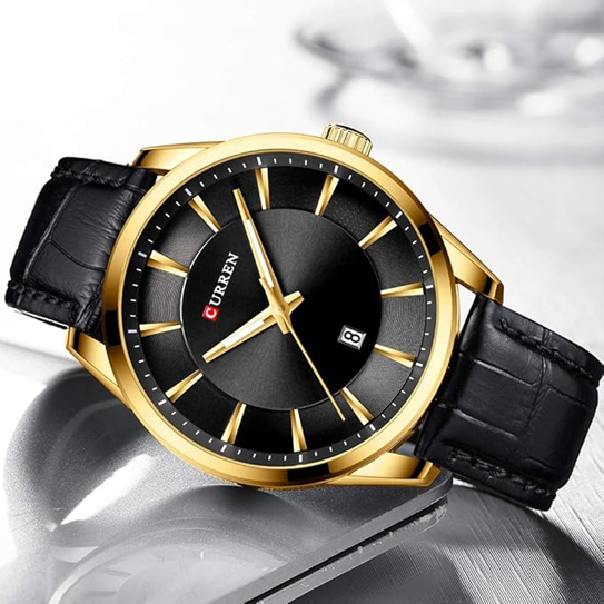 Montre Homme CURREN 8365 - Noir -  Élégance Classique & Précision Quartz