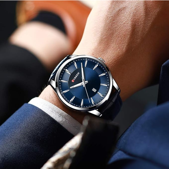 Montre Homme CURREN 8365 - Bleu -  Élégance Classique & Précision Quartz