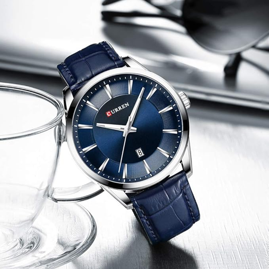 Montre Homme CURREN 8365 - Bleu -  Élégance Classique & Précision Quartz