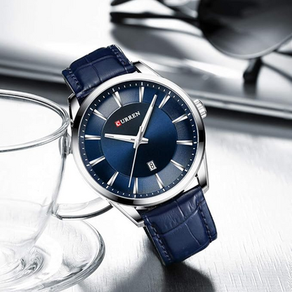 Montre Homme CURREN 8365 - Bleu -  Élégance Classique & Précision Quartz