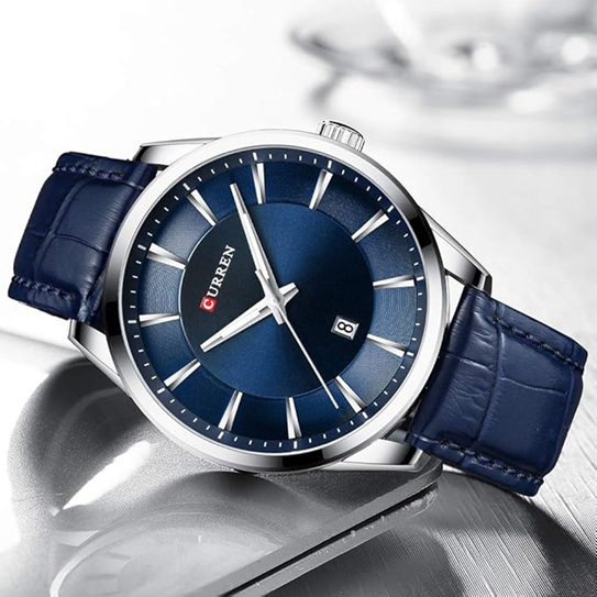 Montre Homme CURREN 8365 - Bleu -  Élégance Classique & Précision Quartz