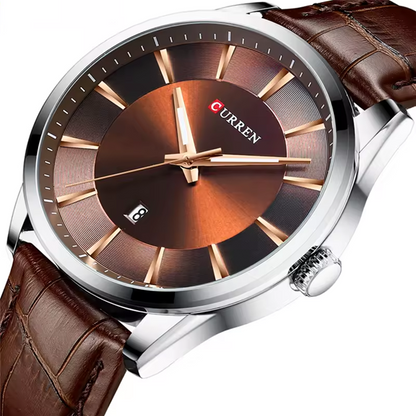 Montre Homme CURREN 8365 - Marron -  Élégance Classique & Précision Quartz