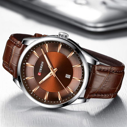 Montre Homme CURREN 8365 - Marron -  Élégance Classique & Précision Quartz