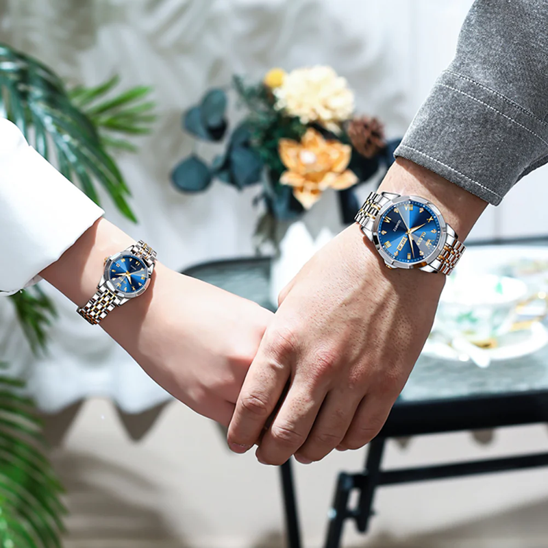 Montres Couples OLEVS 9931 – Ensemble Romantique Lumineux & Étanche
