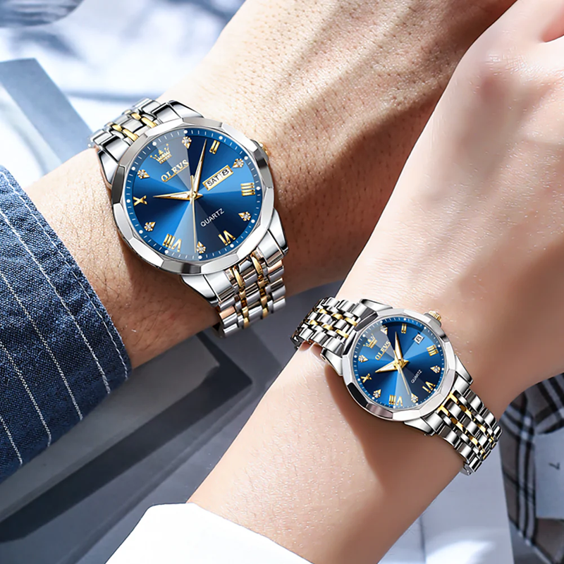 Montres Couples OLEVS 9931 – Ensemble Romantique Lumineux & Étanche