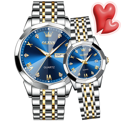 Montres Couples OLEVS 9931 – Ensemble Romantique Lumineux & Étanche