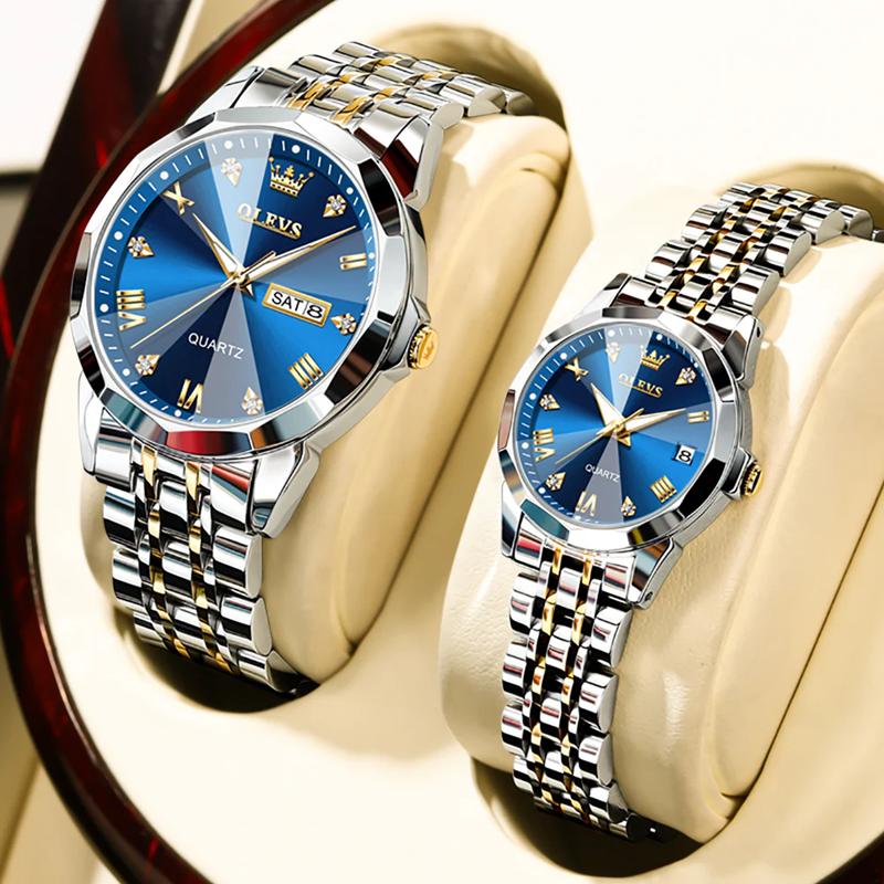 Montres Couples OLEVS 9931 – Ensemble Romantique Lumineux & Étanche
