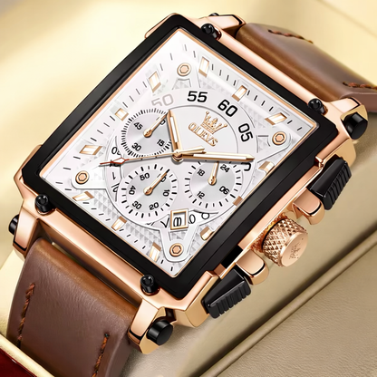 Montre de Luxe OLEVS 9919 Cadran Blanc Homme – Élégance et Performance en Quartz