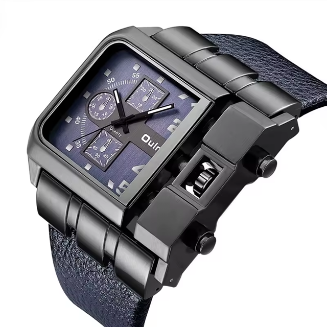 Montre OULM HP3364 – Bleu-Bleu - Design Unique et Précision Quartz