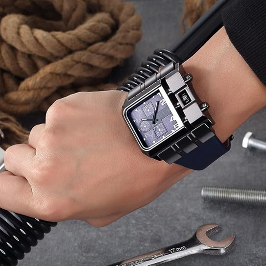 Montre OULM HP3364 – Bleu-Bleu - Design Unique et Précision Quartz
