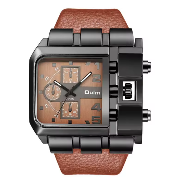 Montre OULM HP3364 – Marron-Marron - Design Unique et Précision Quartz