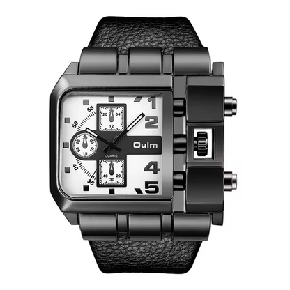 Montre OULM HP3364 – Noir-Blanc - Design Unique et Précision Quartz