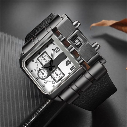 Montre OULM HP3364 – Noir-Blanc - Design Unique et Précision Quartz