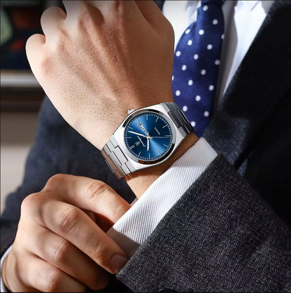 Montre de Luxe pour Hommes - Étanche, Lumineuse avec Date et Semaine, Bracelet en Acier Inoxydable