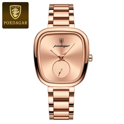 POEDAGAR 783W – Montre Chronographe Femme Luxe en Acier Inoxydable
