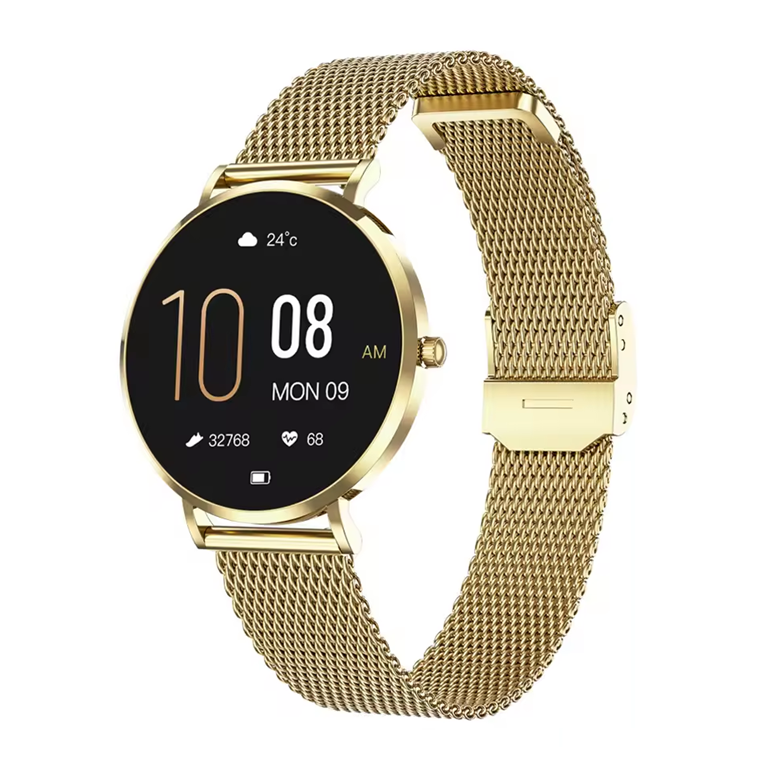 Montre Connectée Dorée pour Femmes – Design Compact, Connectivité et Élégance Moderne - Mali