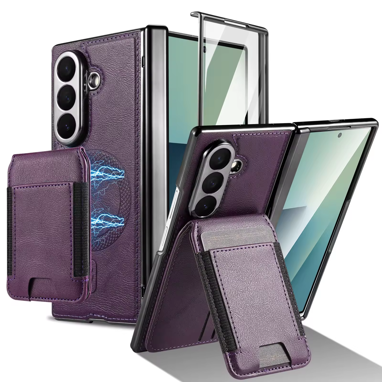 Coque Magnétique 2-en-1 Samsung Galaxy Z Fold 3 à 7 – MagSafe, Portefeuille Détachable & Protection Totale